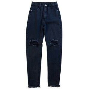 New‎ XS Black Mom Relaxed Fit Denim Jeans Tapered High Rise Fashion Nova